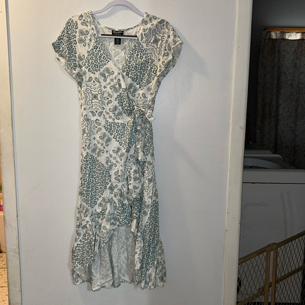 High low wrap dress